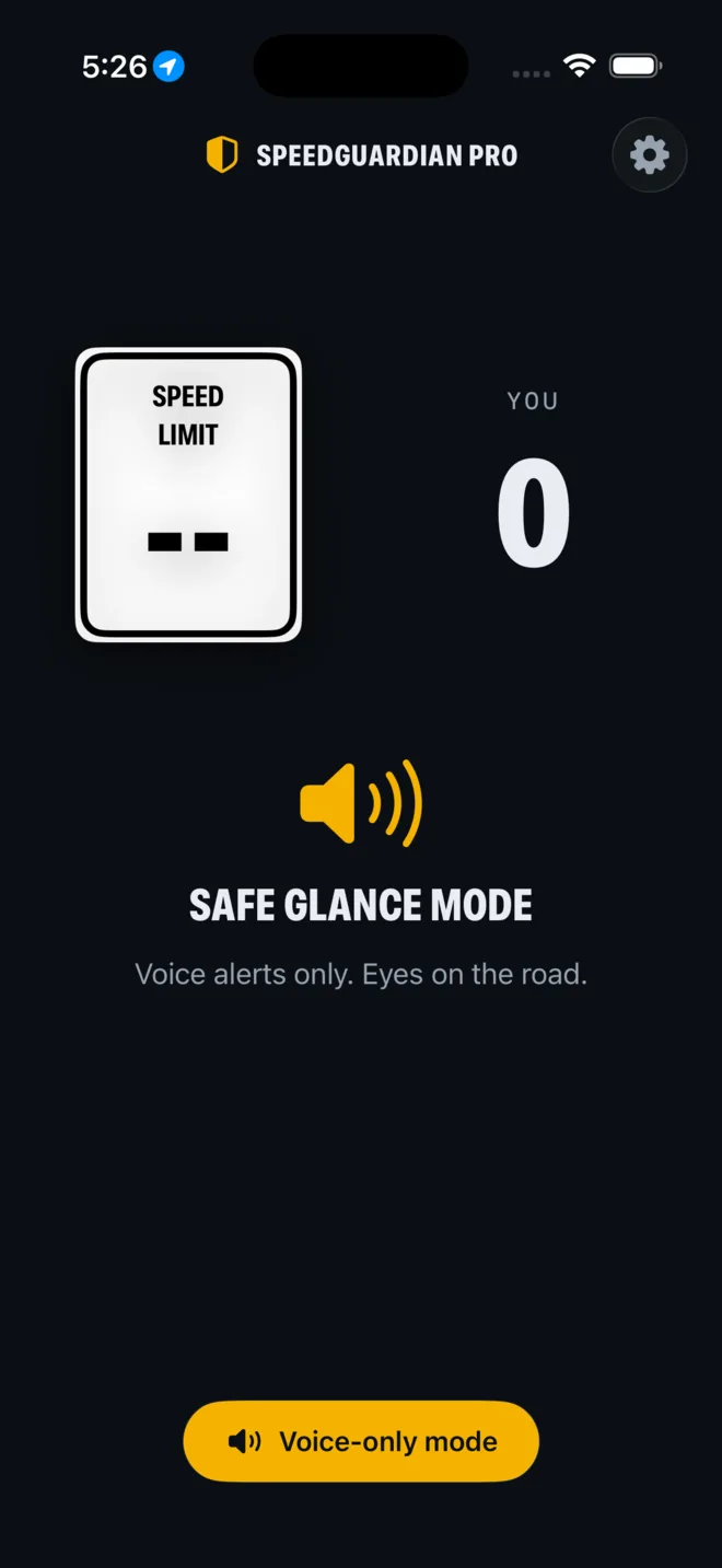 Voice-only “safe glance” mode